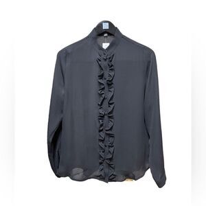 🌟NEW🌟 Ann Taylor Black Lace Neck Long Sleeve Blouse